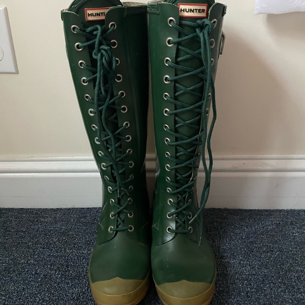 COPY - Hunter Dark Green Rainboots knee